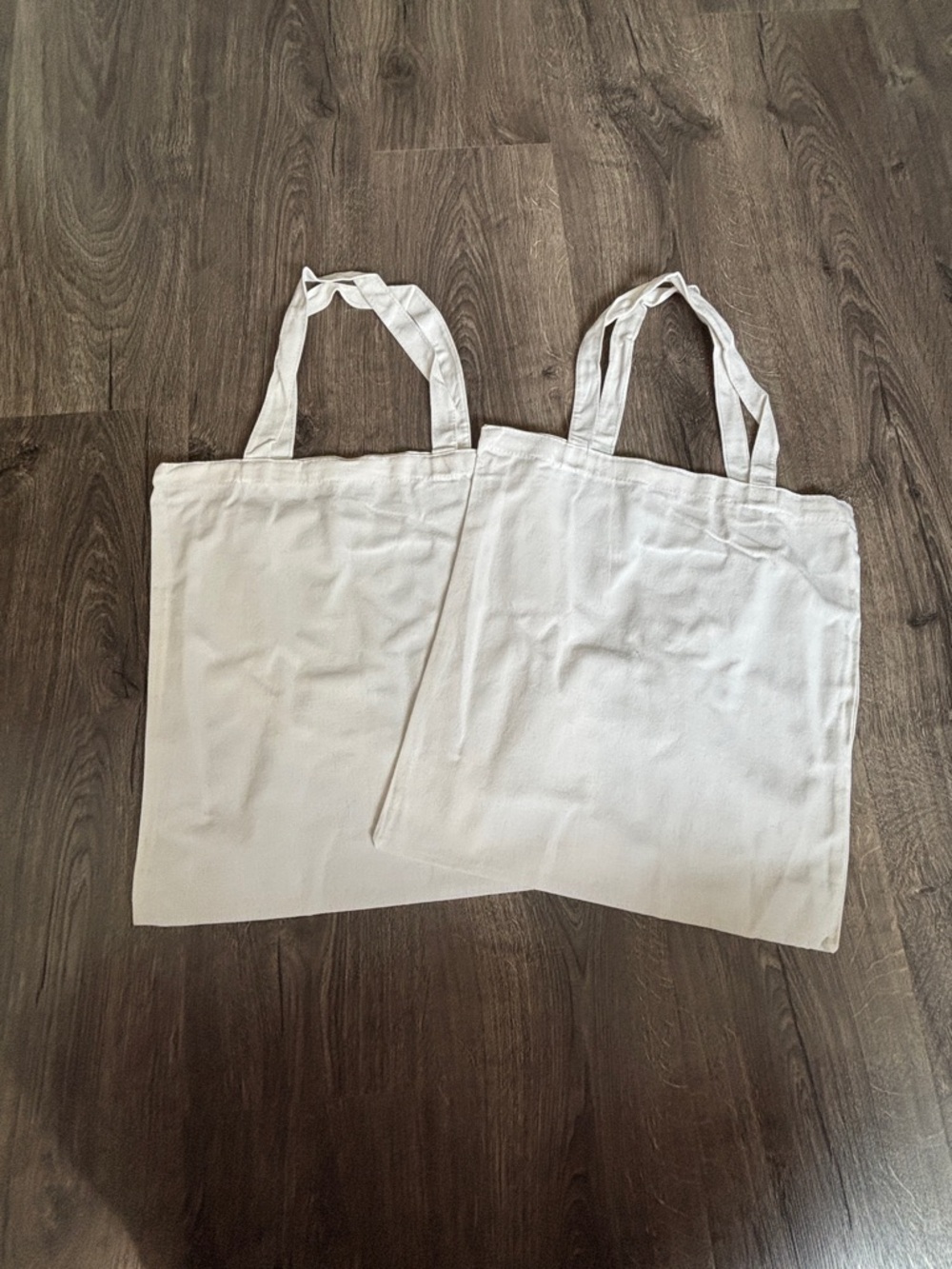 Plain White Canvas Tote Bags- Pack of 2 15” X 15”